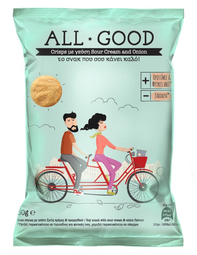 POWER HEALTH ALL GOOD CRISPS ONION & SOUR CREAM 30gr