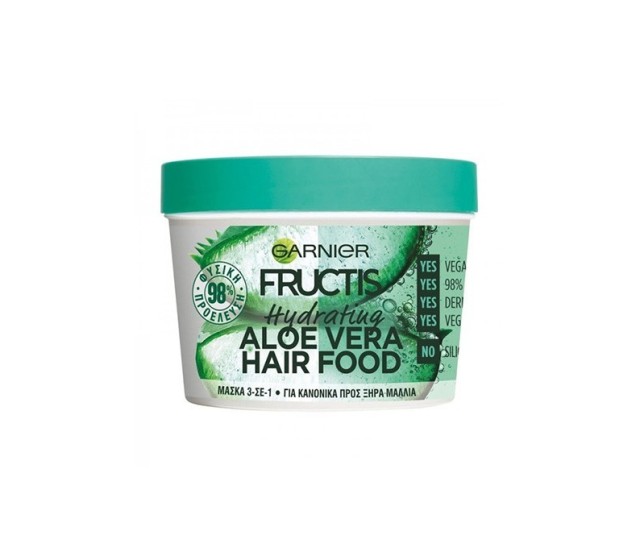 Garnier Fructis Hydrating Aloe Vera Hair Food Μάσκα Μαλλιών 3 σε 1 390ml