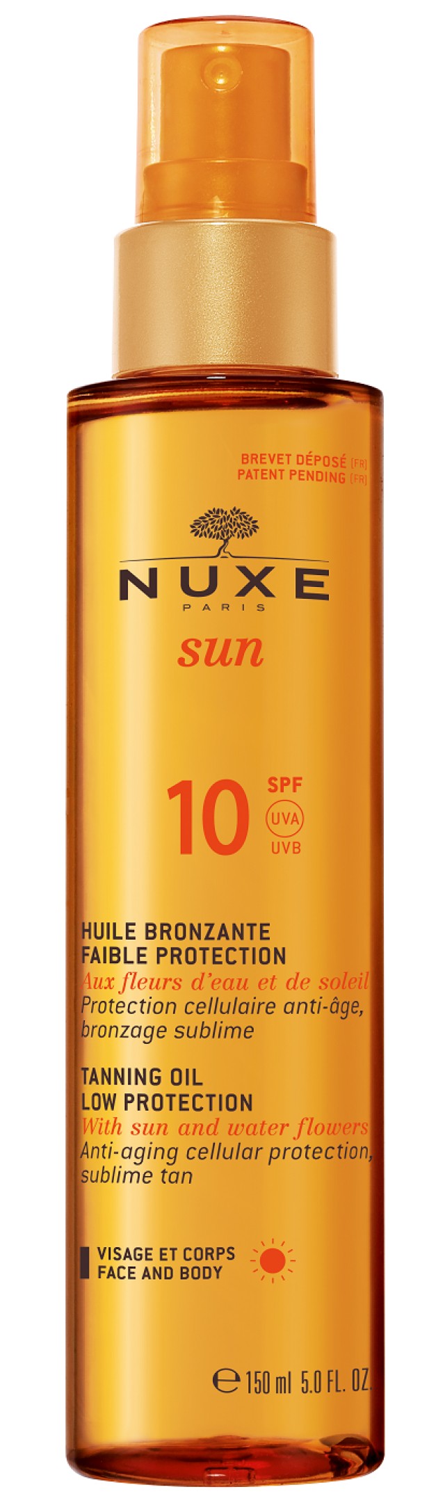 Nuxe Tanning Oil Low Protection SPF10 Λάδι Μαυρίσματος για Πρόσωπο & Σώμα 150ml
