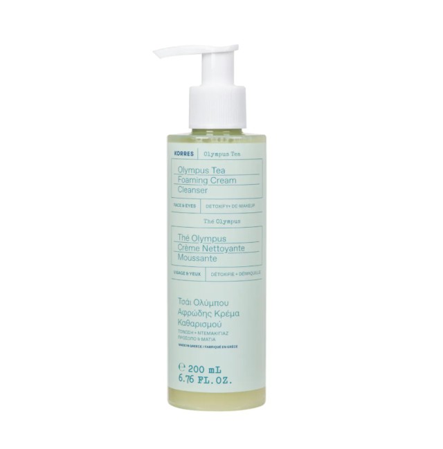 Korres Olympus Tea Foaming Cream Cleanser Αφρώδης Κρέμα Καθαρισμού με Τσάι Ολύμπου για Όλους τους Τύπους Δέρματος 200ml