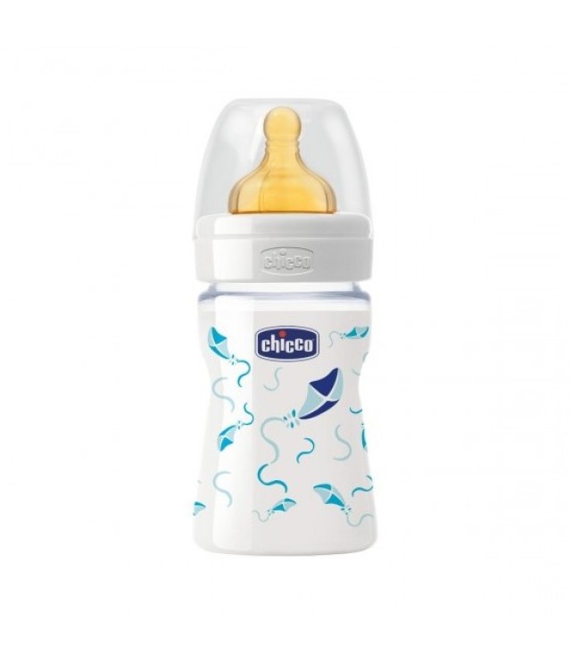 Chicco Μπιμπερό Vetro Νature Glass ΘΚ 0Μ+ Σιέλ 150ml