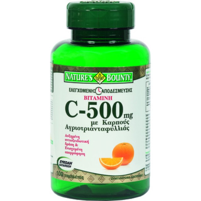 Nature's Bounty Βιταμίνη C-500mg Ελεγχόμενης Αποδέσμευσης 100tabs