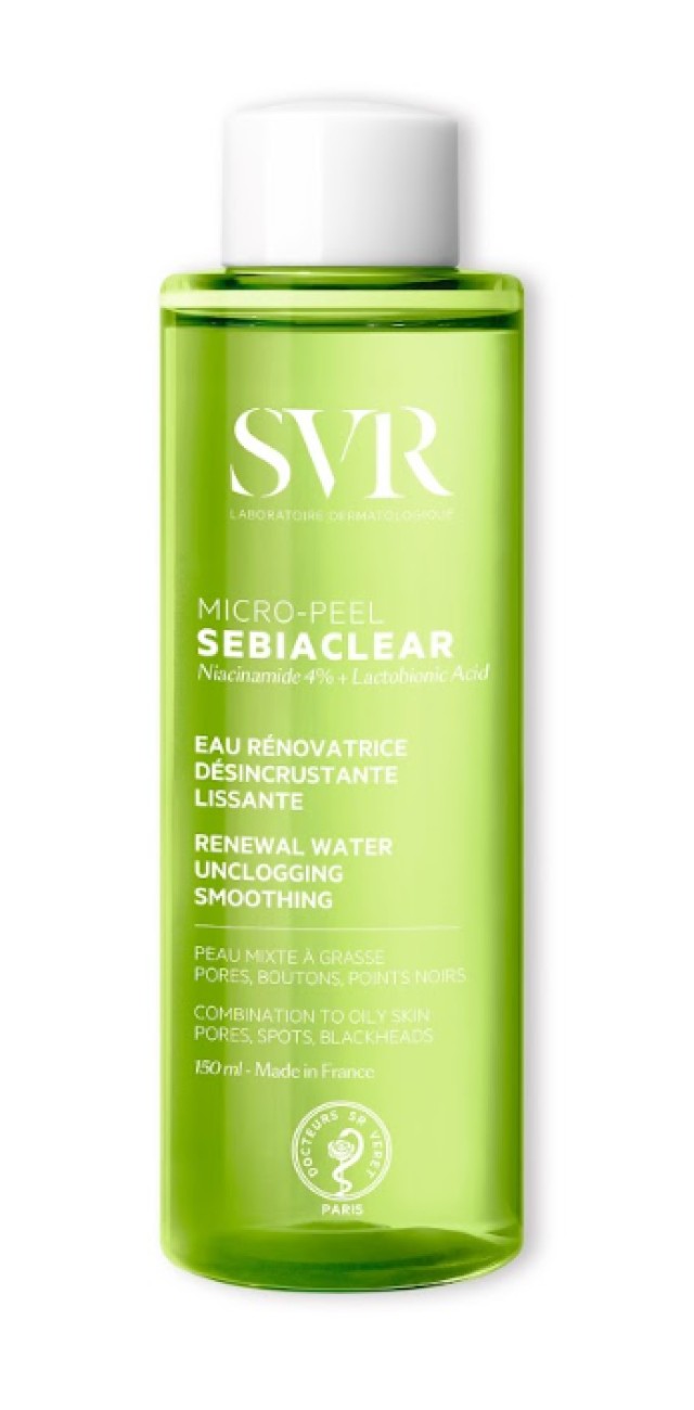 SVR Sebiaclear Micro-Peel Λοσιόν Λείανσης & Καθαρισμού Μικρο-Απολέπισης 150ml