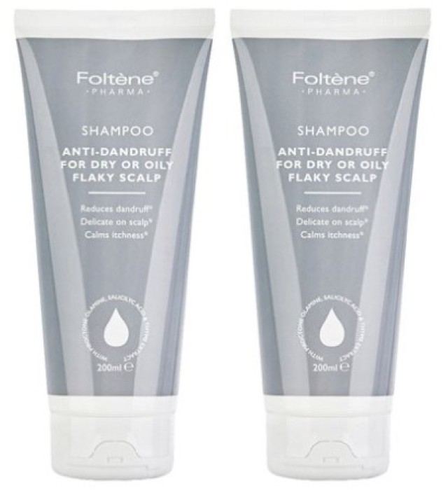 Foltene Shampoo Antidandruff Oily Flaky Scalp Σαμπουάν Κατά της Πιτυρίδας Λιπαρή και Ξηρή 200ml 1+1 Δώρο