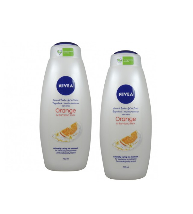 Nivea Αφρόλουτρο Orange & Bamboo Milk 750ml 1+1 Δώρο