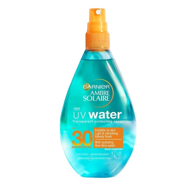 Garnier Ambre Solaire UV Water SPF30 Διάφανο Αντηλιακό Spray Προστασίας 150ml