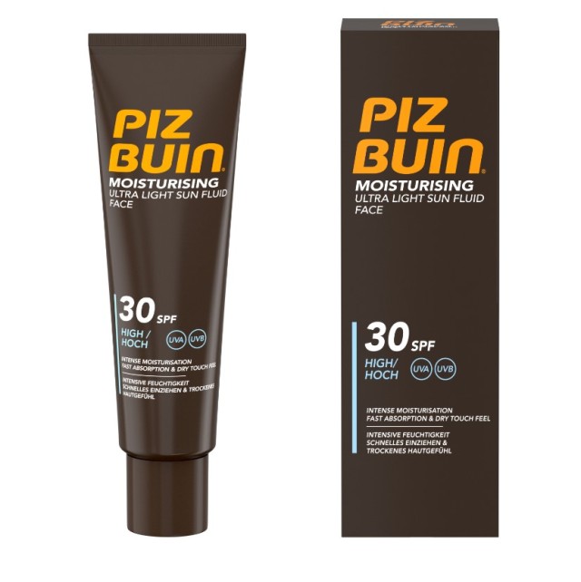 Piz Buin Moisturising Ultra Light Sun Fluid Face SPF30 Αντηλιακή Κρέμα Υψηλής Προστασίας 50ml