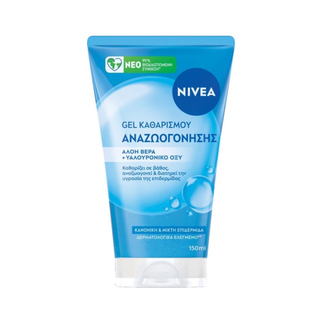 Nivea Gel Καθαρισμού & Αναζωογόνησης Προσώπου για Κανονικές & Μικτές Επιδερμίδες 150ml