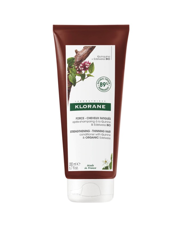 Klorane Force Conditioner Anti-Hair Loss for Thining Hair with Quinine & Organic Edelweiss Μαλακτική & Δυναμωτική Κρέμα με Κινίνη & Βιολογικό Εντελβάϊς κατά της Τριχόπτωσης 200ml