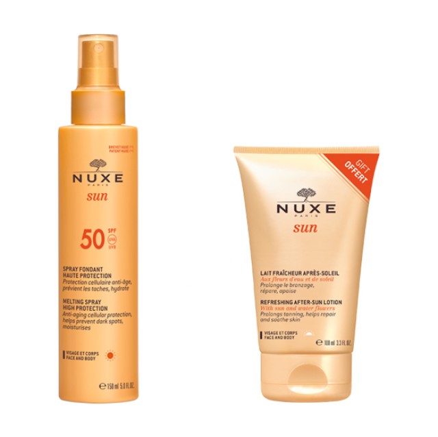Nuxe Set Sun Melting Spray SPF50 Αντηλιακό Γαλάκτωμα για Πρόσωπο και Σώμα 150ml + Δώρο Refreshing After Sun Lotion 100ml
