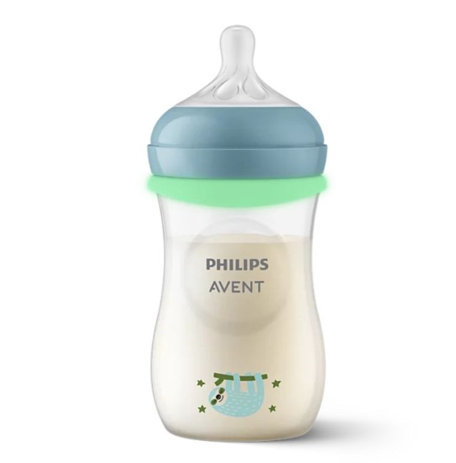 Philips Avent Natural Response Nighttime Πλαστικό Μπιμπερό Με Σιλικονούχα Θηλή Για 3-6 Μηνών 260ml