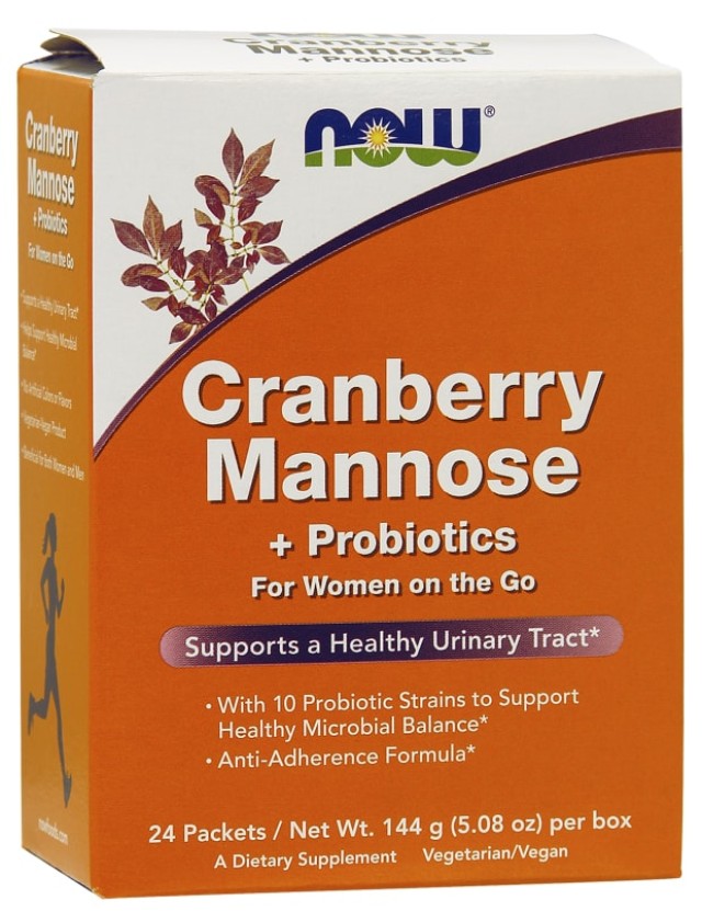 Now Foods Cranberry Mannose + Probiotics For Women On The Go 24 Packets