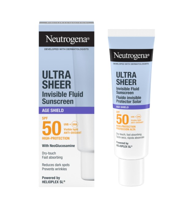 Neutrogena Ultra Sheer Invisible Fluid Age Shield Αντηλιακό Προσώπου SPF50 50ml