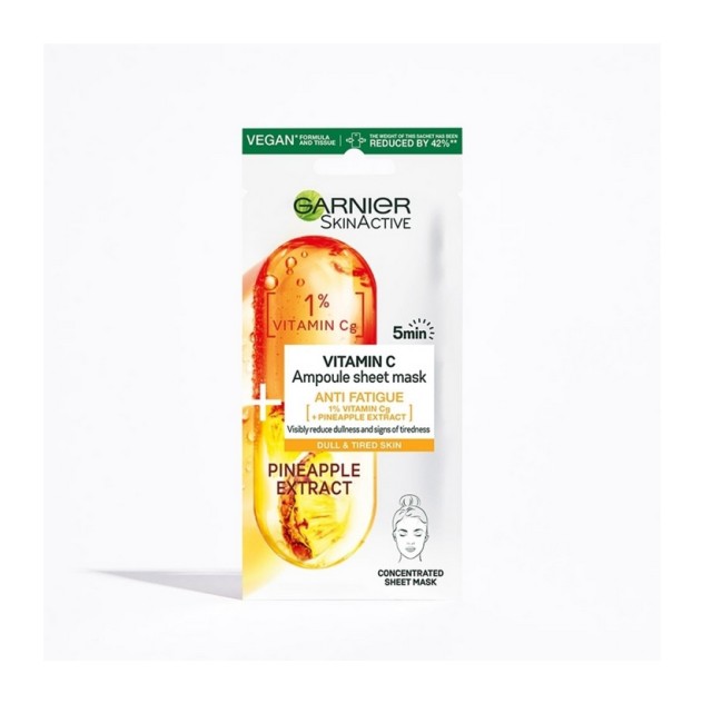 Garnier Skin Active Vitamin C Ampoule Sheet Mask Anti Fatigue Shine 15gr 1τμχ