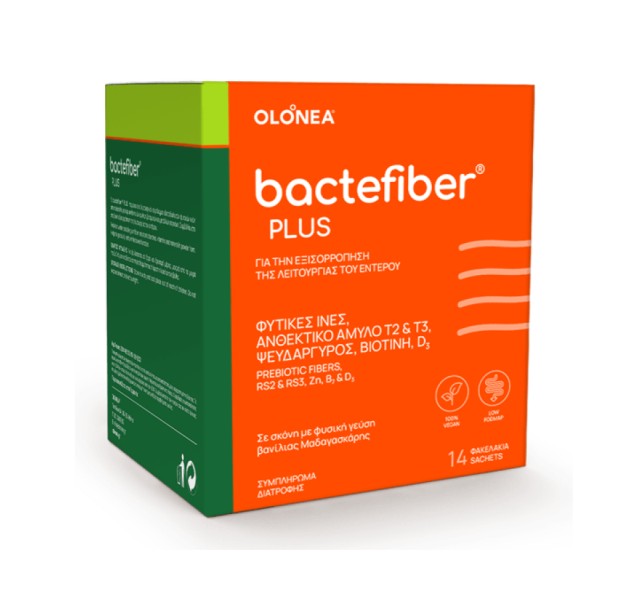 Bactefiber Plus με Γεύση Βανίλιας Μαδαγασκάρης 14 φακελάκια