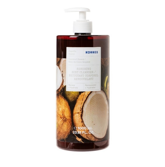 Korres Renewing Body Cleanser Aναζωογονητικό Αφρόλουτρο με Άρωμα Καρύδα - Γκουάβα 1000ml