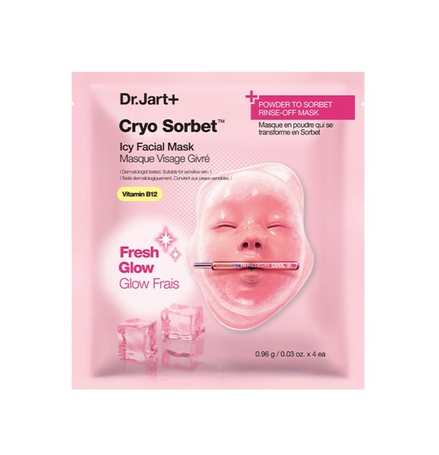 Dr.Jart+ Cryo Sorbet Icy Facial Mask Μάσκα Προσώπου για Μείωση Πρηξίματος & Αίσθηση Δροσιάς 4x0.96g