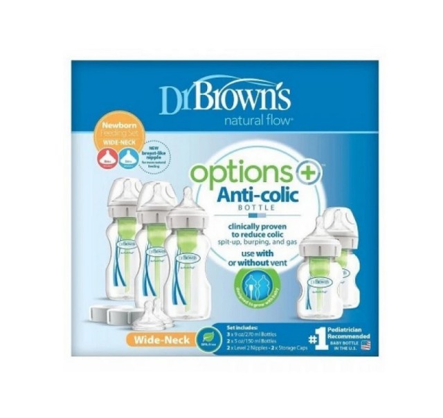 Dr. Brown's Newborn Feeding Set Μπιμπερό πλαστικό Options+ (Φ.Λ.)