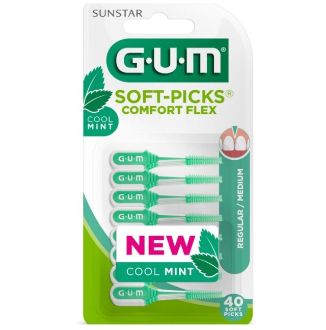 Gum 670 Soft Picks Comfort Flex Cool Mint Medium 40τμχ