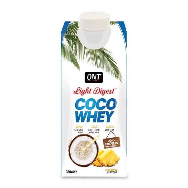 QNT Light Digest Coco Whey Isolate Protein Coconut Water Pineapple 330ml