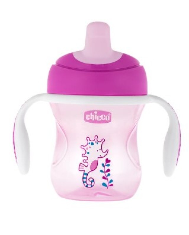 Chicco Εκπαιδευτικό Κύπελλο με Λαβές 6m+ Ροζ 200ml