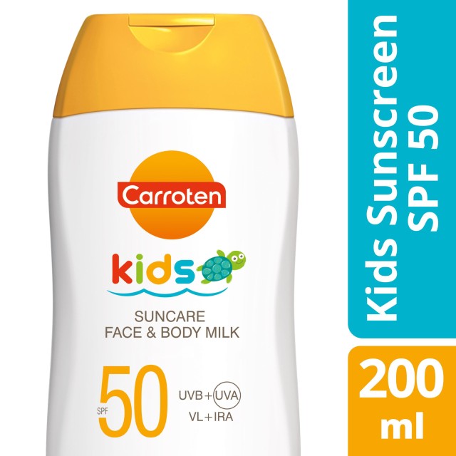Carroten Kids Suncare Face & Body Milk SPF50+ Παιδικό Αντηλιακό Γαλάκτωμα Προσώπου & Σώματος 200ml