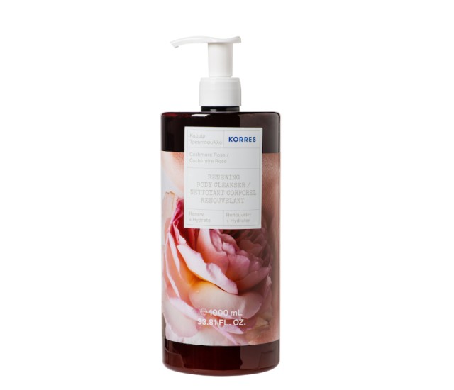 Korres Renewing Body Cleanser Refreshing Shower Gel with Cashmere Rose Scent 1000ml