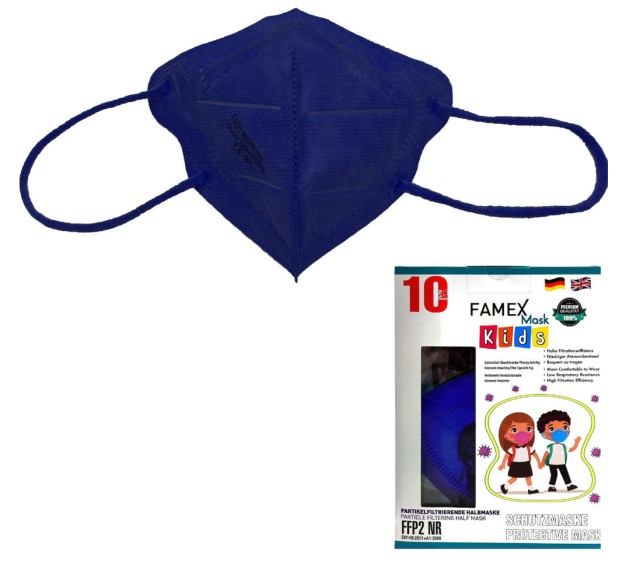 Famex Mask Kids Παιδικές Μάσκες Προστασίας Μπλε FFP2 NR 10τμχ