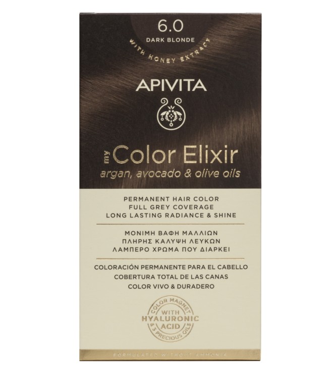 Apivita My Color Elixir kit Μόνιμη Βαφή Μαλλιών 6.0 ΞΑΝΘΟ ΣΚΟΥΡΟ