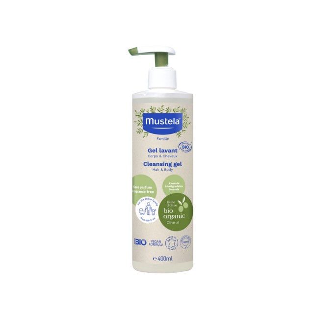 Mustela Organic Βιολογικά Πιστοποιημένο Tζελ Kαθαρισμού με Βιολογικό Ελαιόλαδο 400ml