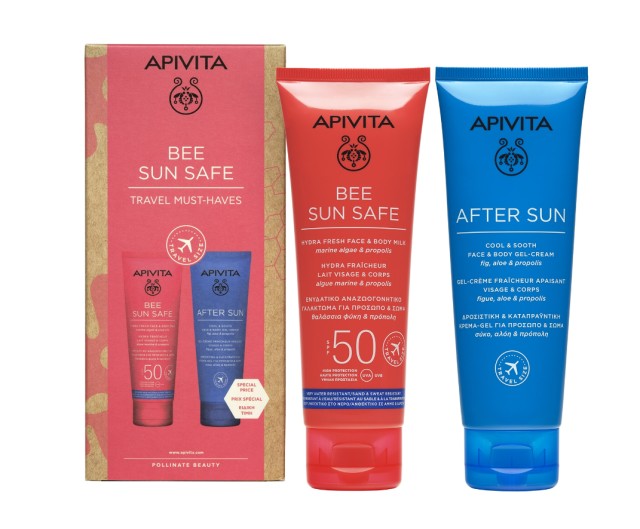 Apivita Set Bee Sun Safe Hydra Fresh Face & Body Milk SPF50 100ml + After Sun Cool & Sooth Face & Body Gel-Cream 100ml