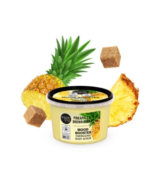 Organic Shop Mood Body Scrub Booster Energizing  με Ανανά & Καστανή Ζάχαρη 250ml