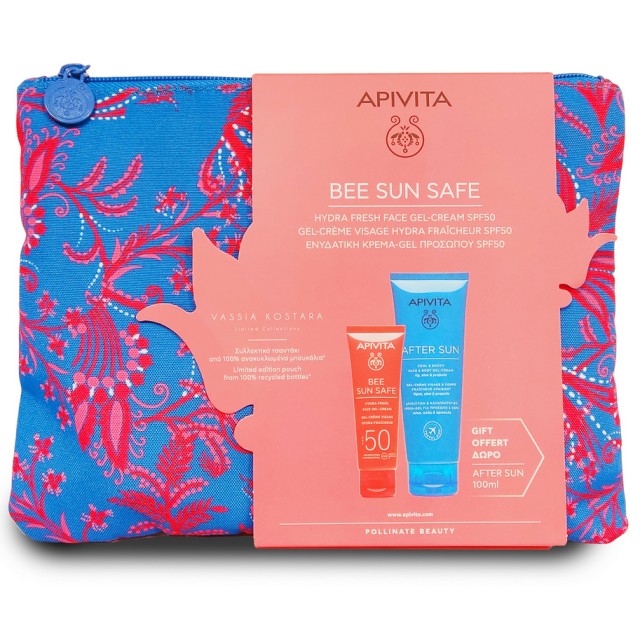 Apivita Set Bee Sun Safe Hydra Fresh Face Gel-Cream SPF50 50ml + After Sun Face & Body Gel-Cream 100ml