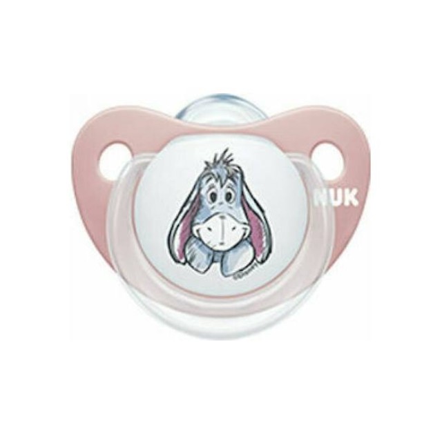 Nuk Disney Winnie Πιπίλα Σιλικόνης με Θήκη Ροζ 0-6m 1τμχ