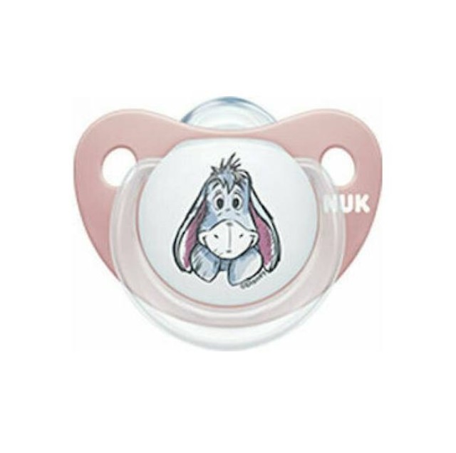 Nuk Disney Winnie Πιπίλα Σιλικόνης με Θήκη Ροζ 0-6m 1τμχ