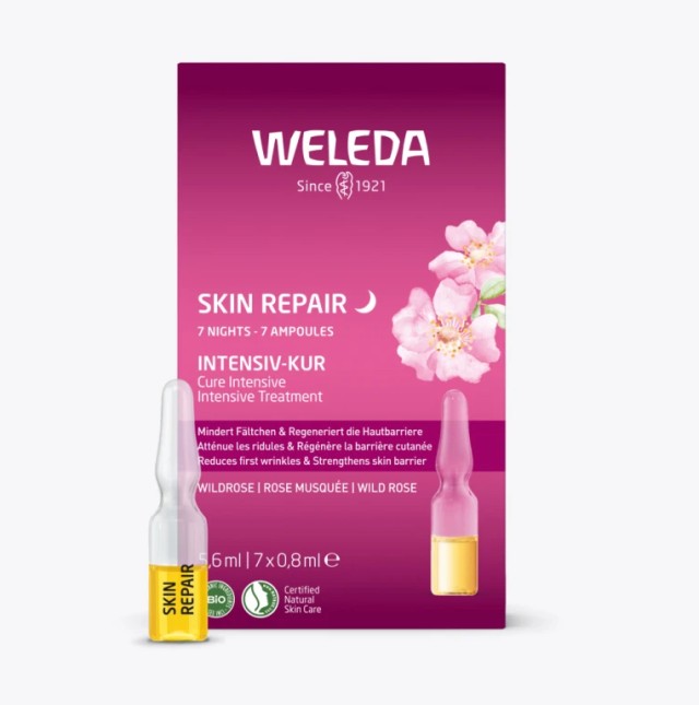 Weleda Wild Rose Beauty Treatment Κούρα Ομορφιάς & Λείανσης 7 Ημερών Άγριο Τριαντάφυλλο 7x 0.8ml
