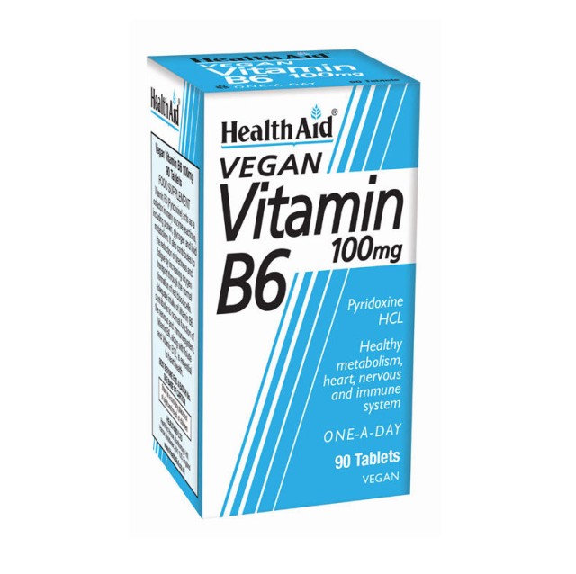 HEALTH AID VITAMIN B6 (PYRIDOXINE HCl) 100mg PROLONGED RELEASE TABLETS 90's