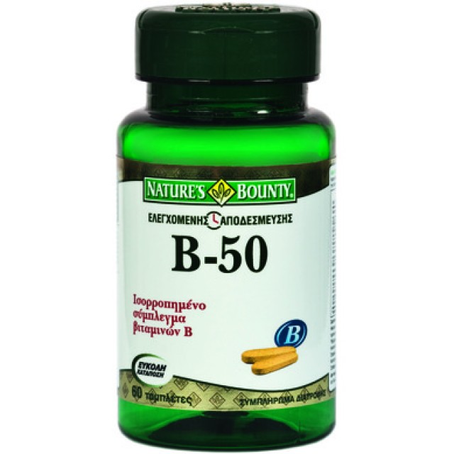 Nature's Bounty Σύμπλεγμα Βιταμινών B-50 Ελεγχόμενης Αποδέσμευσης 60tabs