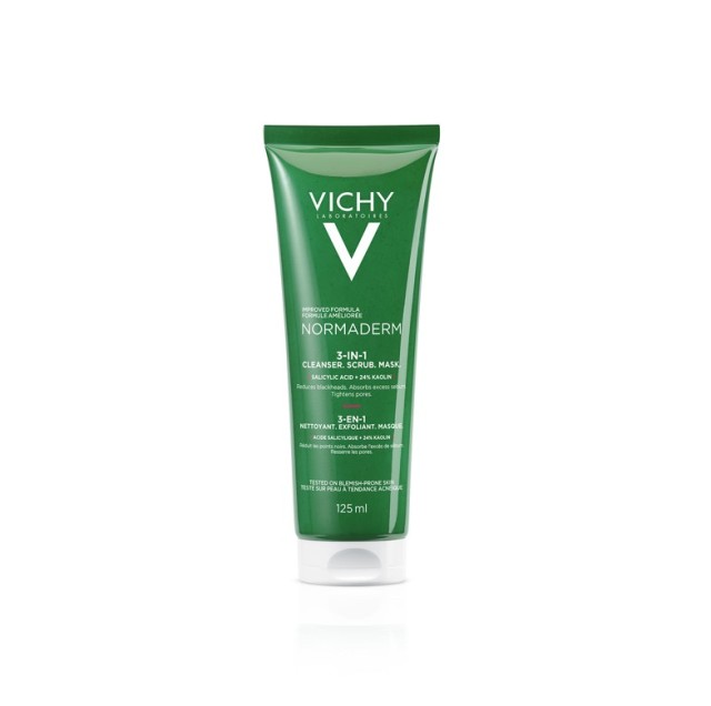 VICHY NORMADERM Exfoliant + Nettoyant + Masque 3 σε 1 Απολέπιση, Καθαρισμός & Μάσκα 125ml