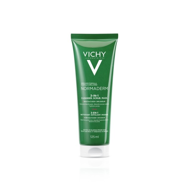 VICHY NORMADERM Exfoliant + Nettoyant + Masque 3 σε 1 Απολέπιση, Καθαρισμός & Μάσκα 125ml