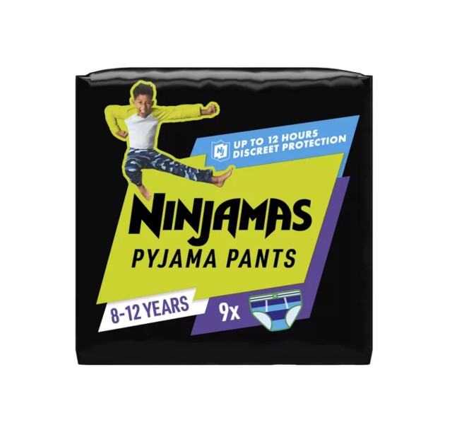 Pampers Ninjamas Boy Pyjama Pants 8-12years Πάνες Βρακάκι για τη Νύχτα (27-43kg) 9τμχ