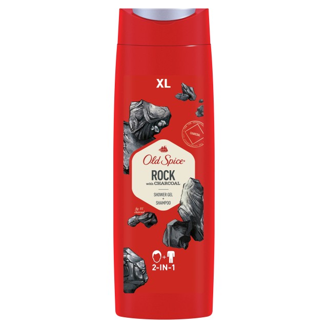 Old Spice Rock with Charcoal Αφρόλουτρο & Σαμπουάν Για Άνδρες 400ml