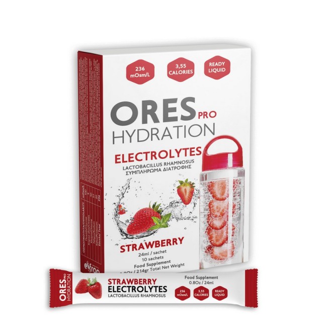Eifron Ores Pro electrolytes Ηλεκτρολύτες με Προβιοτικά Γεύση Φράουλα 10 Sachets