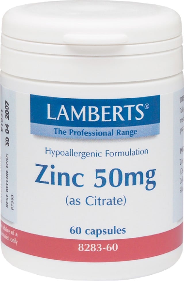 LAMBERTS ZINC 50MG (CITRATE) 60CAPS