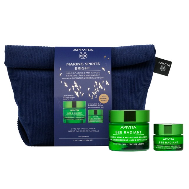 Apivita Set Making Spirits Bright Bee Radiant Κρέμα-Gel Ελαφριάς Υφής 50ml & ΔΩΡΟ Bee Radiant Gel-Balm Νύχτας 15ml