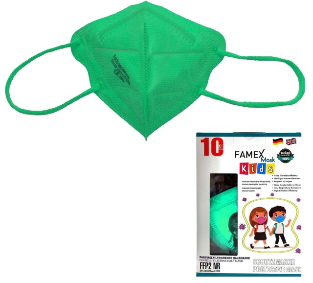 Famex Mask Kids Παιδικές Μάσκες Προστασίας Λαχανί FFP2 NR 10τμχ