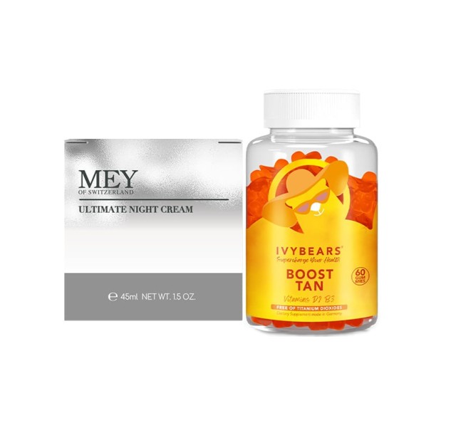 Mey Set Ultimate Night Cream Αντιγηραντική Κρέμα Προσώπου Νυκτός 45ml & Δώρο IvyBears Boost Tan 60gummies