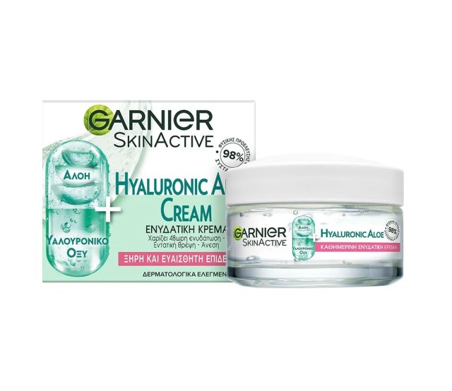 Garnier Skin Active Hyaluronic Aloe Cream Ενυδατική Κρέμα για Ξηρές και Ευαίσθητες Επιδερμίδες 50ml