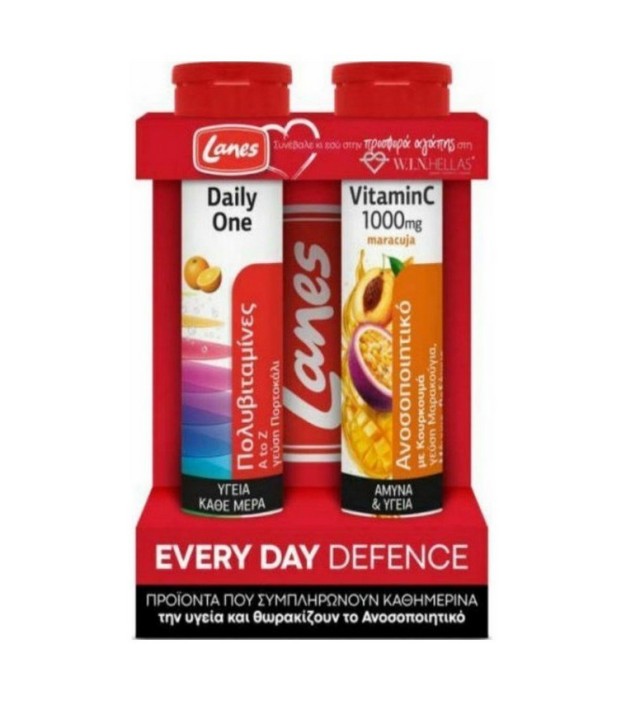 Lanes Set Every Day Defense Daily One 20 eff tabs & Vitamin C 1000mg Maracuja 20 eff tabs