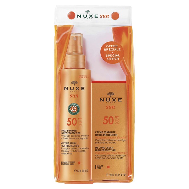 Nuxe Set Melting Spray High Protection SPF50 150ml & Nuxe Sun Face Cream SPF50 50ml
